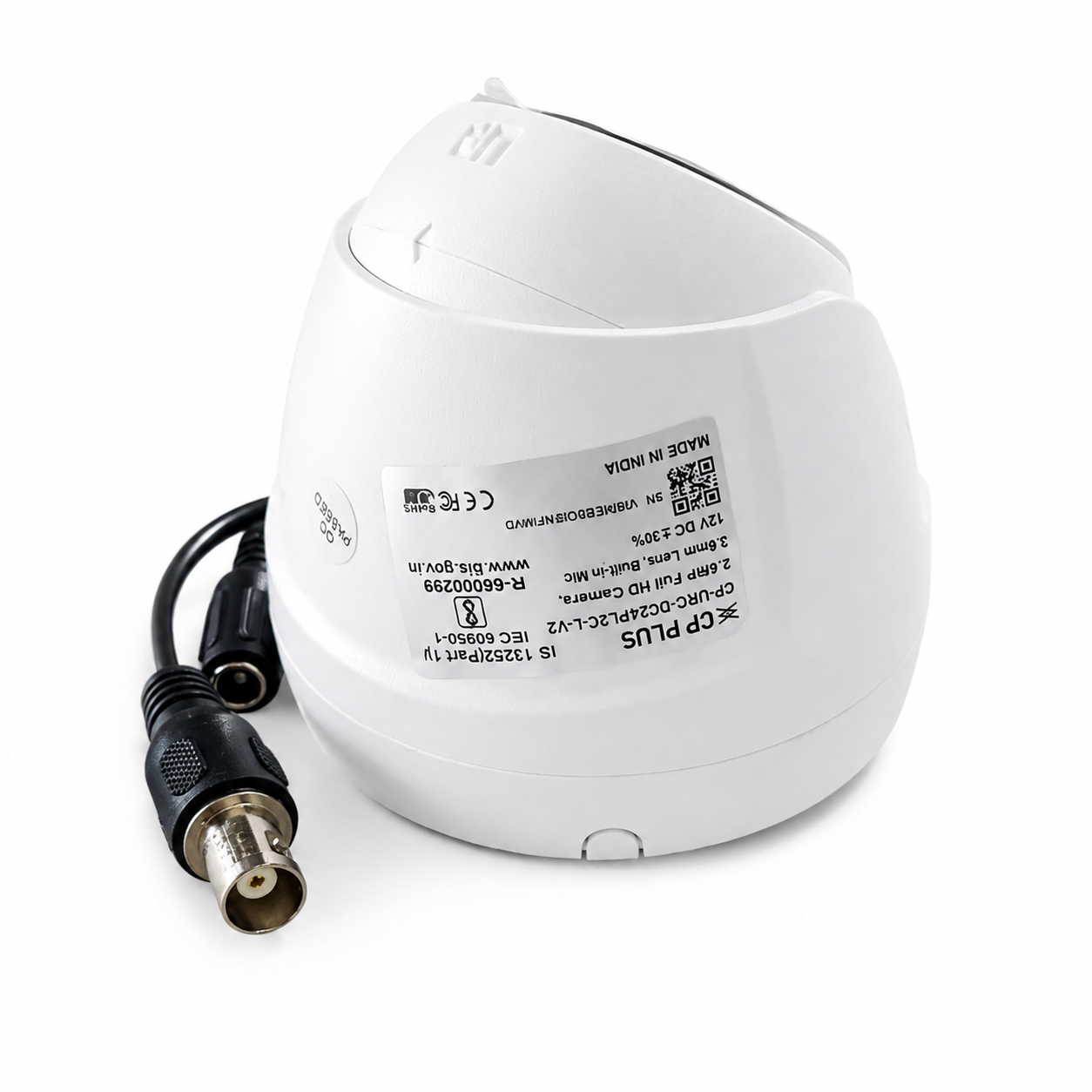 CP Plus 2.4MP Dome Camera with Built-in Mic & Dual Light Night Vision