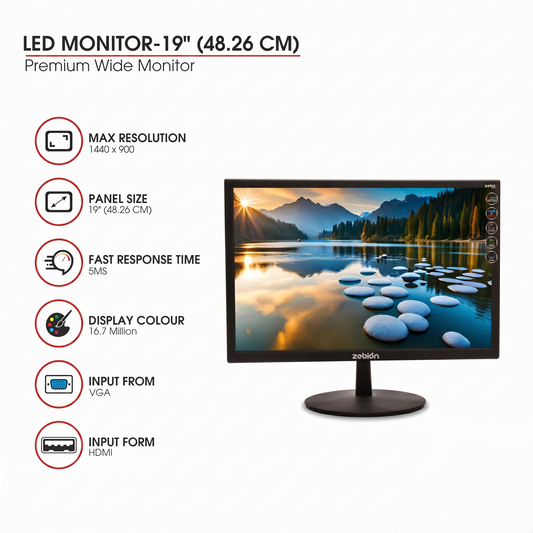 Zebion 18.5" HD Desktop Monitor 1440x900