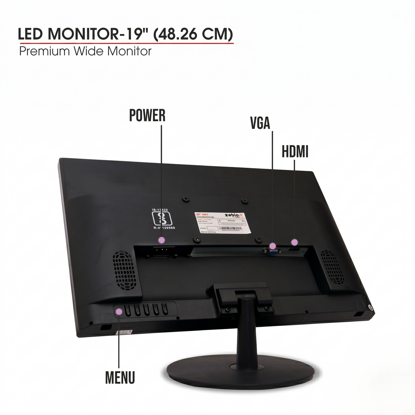Zebion 18.5" HD Desktop Monitor 1440x900